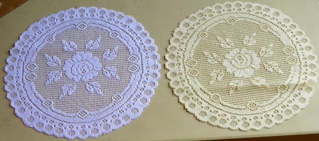 652i8 8 In. European Lace Doily, Ivory