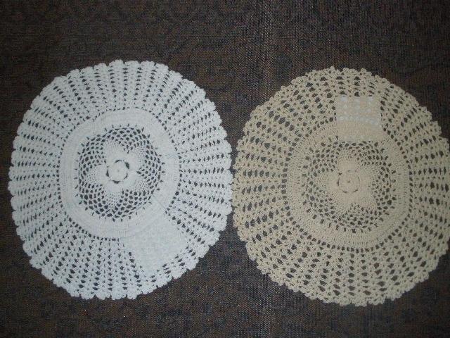 Nl-0212 12 In. Handmade Indian Crochet Doily, Ivory And White