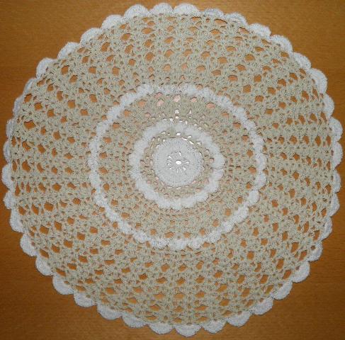 Nl-14i16 16 In. Handmade Indian Crochet Doily, Ivory