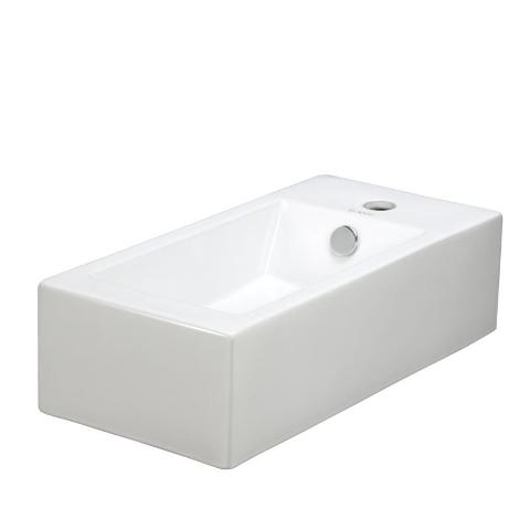 Porcelain Rectangle Wall Mounted Left Facing Sink