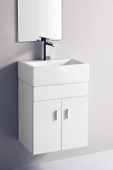 Single Melamine Wall Hung Bathroom Vanity Set, 17 In.