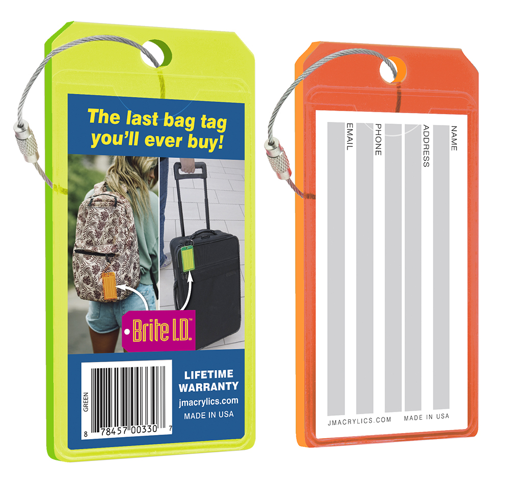 Virtually Indestructible Thick Neon Tag - Green & Orange -pack Of 2