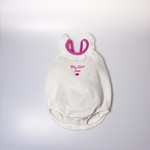 BGBRRBS69 Balloon Ribbon & Ruffle Bodysuit - White- 6-9 months