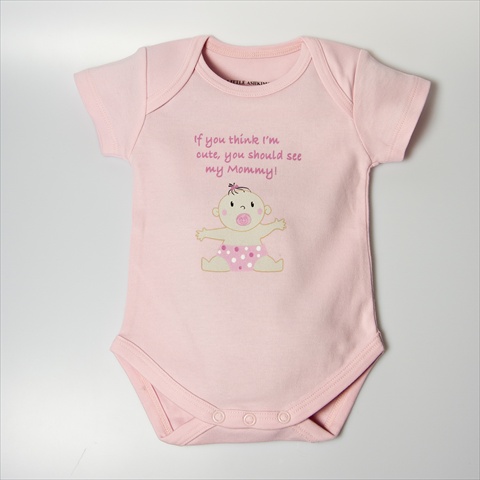 Bscasmomlp03 Cute As Mommy Girl Bodysuit - Pink, 0-3 Months