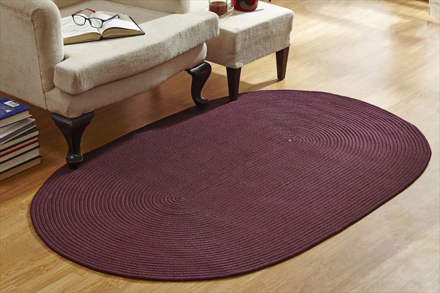 Brcb64100bus Country Solid Braided Rug, Burgundy - 64 X 100 In.