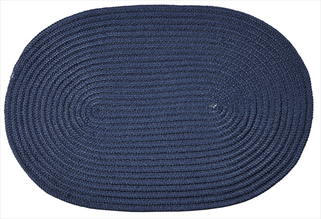 Brcb6rdbls Country Solid Braided Rug, Blue - 6 Ft. Round