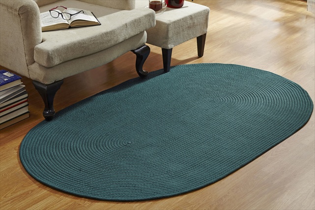 Brcb6rhus Country Solid Braided Rug, Hunter - 6 Ft. Round