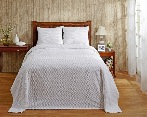 Bsnakiwh King Natick Bedspread, White - 120 In.