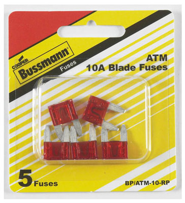 Bp-atm-10-rp 10 Amp Red Auto Fuse, 5 Pack