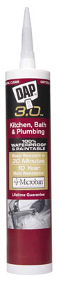 00795 Kitchen & Bath Adhesive Caulk, 9 Oz. Crystal Clear