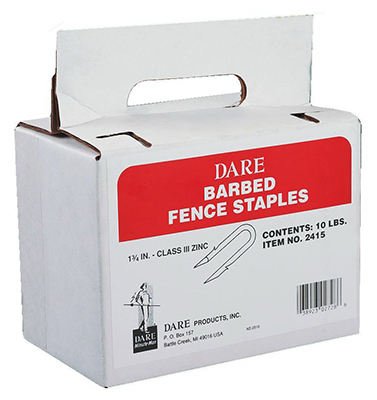 Dare Products 2415 0.14 X 1.75 In. 9 Gauge Galvanized Barbed Staples, 10 Pack