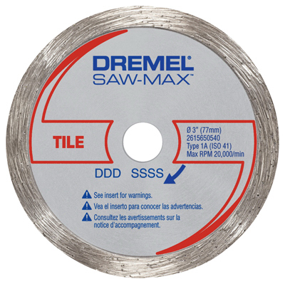 Sm540 Saw-max, 3 In. Diamond Tile, Cut Off Wheel
