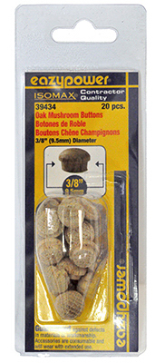 39434 0.38 In. Oak Mushroom Plug - 20 Pack