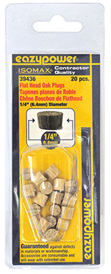 39436 0.25 In. Oak Flat Head Plug - 20 Pack