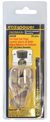 39439 0.5 In. Flat Head Oak Plug, 20 Pack