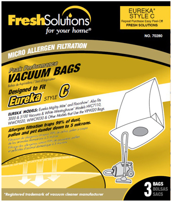 70280 Eureka C Style Microfiltration Vacuum Bag, 3 Pack