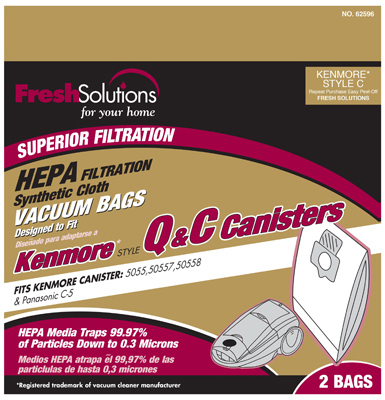 70408 Kenmore Q & C Synthetic Canister Vacuum Bag, 2 Pack