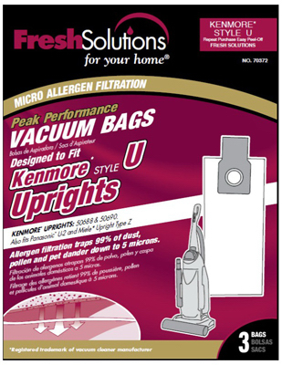 70372 Kenmore U Style Vacuum Bag, 3 Pack
