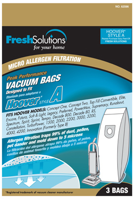 70360 Hoover Style A Vacuum Bag, 3 Pack