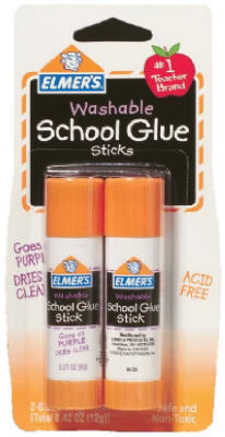 E522 0.42 Oz. Washable School Glue Stick, 2 Pack