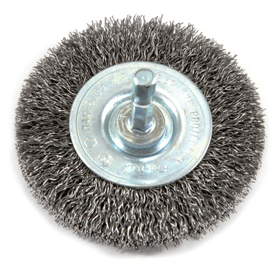 72735 Stem Mounted Coarse Crimped Wire Wheel Brush - 2 In.