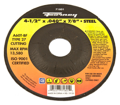 71801 Type 27 Cutting Wheel With 0.87 In. Arbor