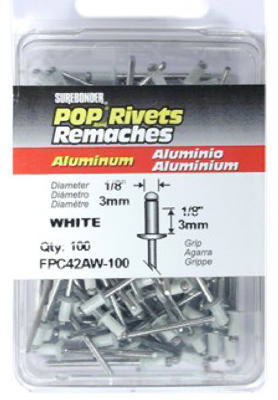 Fpc Fpc42aw-100 Surebonder 100 Pack Short White Aluminum Rivet