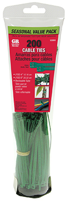 10090wa 4 & 8 In. Cable Tie Tube - 200 Pack, Green