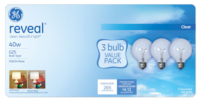 11658 Clear Incandescent Globe Bulb - 3 Pack