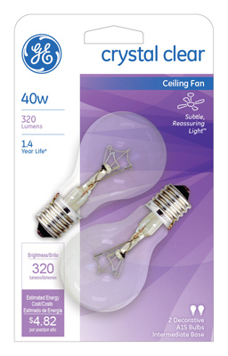 74037 40w Ceiling Fan Bulb - 2 Pack