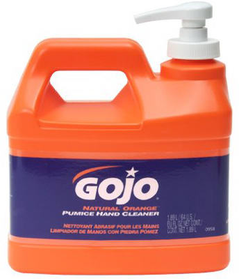 0958-04 0.5 Gallon Pumice Hand Cleaner-lotion Pump Dispenser, Natural Orange