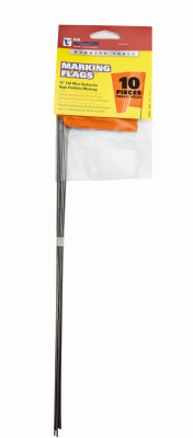 15275 15 In. Glo Orange Fluorescent Marking Stake Flag, 10 Pack