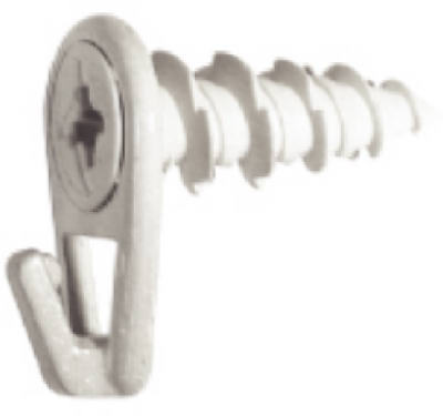 122401 4 Count Small - White Nylon Wall Driller Picture Hooks 122401 4 Count Small - White Nylon Wall Driller Picture Hooks