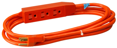 Master Electrician 04003me 3 Ft. Orange Round 3 Outlet Extension Cord