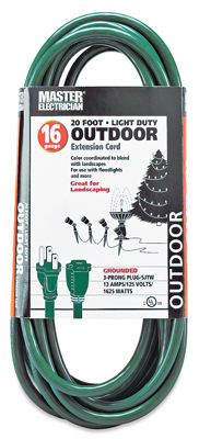 Master Electrician 02352-05me 20 Ft. Green Outdoor Extension Cord