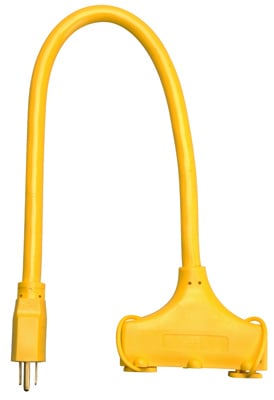 Master Electrician 04112me 2 Ft. Yellow 3 Outlet Extension Cord