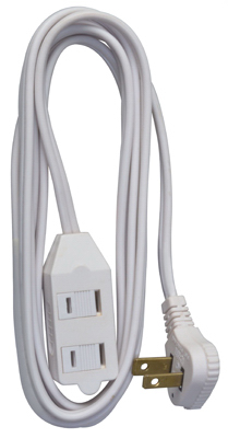 Master Electrician 09419me 11 Ft. White Vinyl Low Profile Cube Tap Extension Cord