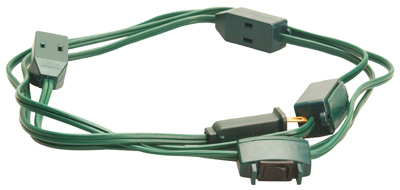 09492me 9 Ft. Green 9 Outlet Christmas Tree Cube Tap Extension Cord
