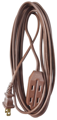 09404me 15 Ft. Brown Polarized Cube Tap Extension Cord