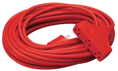 04217me 25 Ft. Red 3 Outlet Extension Cord