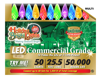 Ledbx-c650-mu 50 Light C6 Led Light Set - Multi