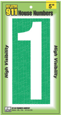 Hy-ko Products 921 5 In. Reflective High Visibility House Number 1