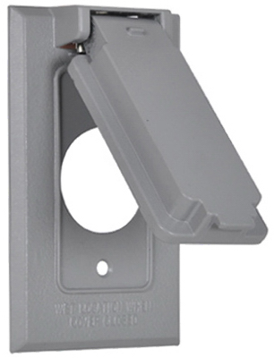 Hubbell Electrical 1c-sv Single Gang Vertical Flip Cover, Gray