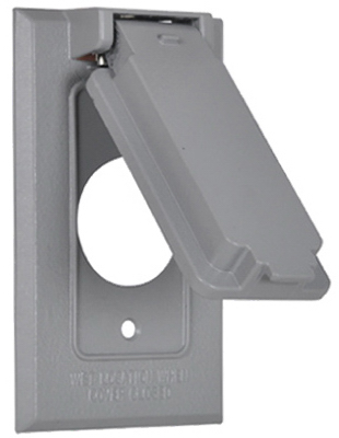 Hubbell Electrical 1c-svx Vertical Single Gang Flip Cover, Gray