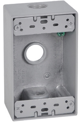Hubbell Electrical Fsb50-3 1 Gang Rectangular Outlet Box, Gray