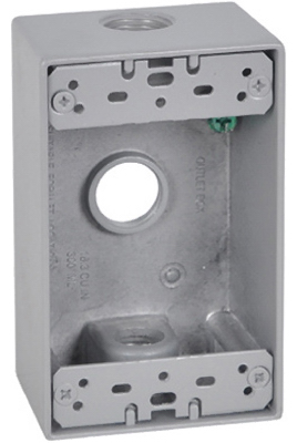Hubbell Electrical Fsb50-3x 1 Gang Rectangular Outlet Box, Gray