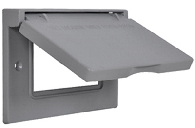 Hubbell Electrical 1c-gh Horizontal Ground Fault Interrupter Single Gang Flip Cover, Gray