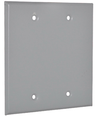 Hubbell Electrical 2bc 2 Gang Blank Cover, Gray