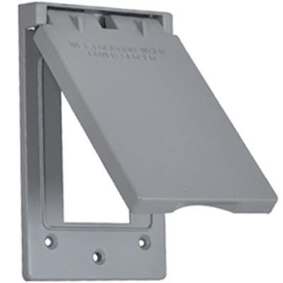 Hubbell Electrical 1c-gvx Vertical Ground Fault Interrupter Receptacle Flip Cover, Gray