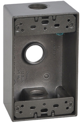 Hubbell Electrical Fsb50-3-br 1 Gang Rectangular Outlet Box, Bronze
